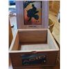 Image 1 : Pair of wooden cigar boxes, acid cigars biscuit joint boxes