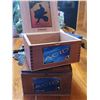 Image 3 : Pair of wooden cigar boxes, acid cigars biscuit joint boxes