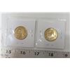 Image 2 : Lot of 2 U.S Gold Plated States Quarters. Includes 2003D Alabama & 2003D Maine.
