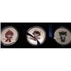Image 2 : Set of 5 2008 Beijing Olympic Games silver coloured mascots medallions. The reverse is coloured as w