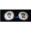 Image 3 : Set of 5 2008 Beijing Olympic Games silver coloured mascots medallions. The reverse is coloured as w