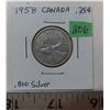 Image 1 : Canada 1958 quarter .800 silver