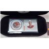 Image 3 : 2001 NHL All-Stars Bobby Hull Stamp & Medallion Set. Housed in its original case & box of issue.