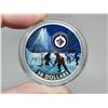 Image 2 : 2017 $10 Winnipeg Jets. Colourized. 99.99% pure Silver. Housed in its original RCM case & box of iss