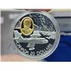 Image 2 : 1998 $20 Canadair CL-215. Water Bomber. Sterling Silver with 24-karat gold plated Cameo. Proof. Hous