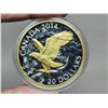 Image 2 : 2014 $20 Gold Bald Eagle. Gold-plated 99.99% pure Silver. Housed in its original RCM case & box of i