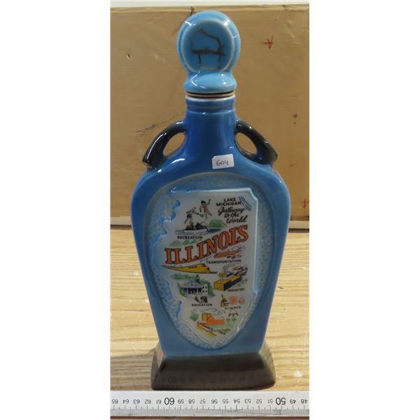 Vintage jim beam bottle from 1986 featuring illinois