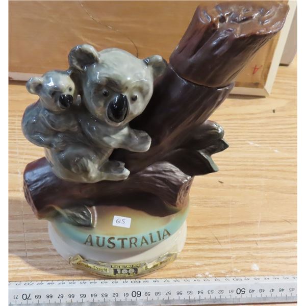 Vintage jim beam 1973 whisky liquor decanter australia koala bear empty