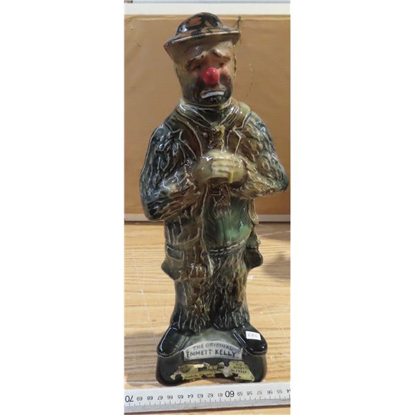 1973 jim beam whisky decanter bottle 14" Emmett kelly clown