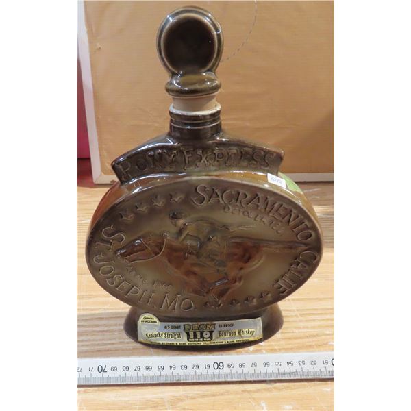 Vintage pony express jim beam decanter kentucky straight