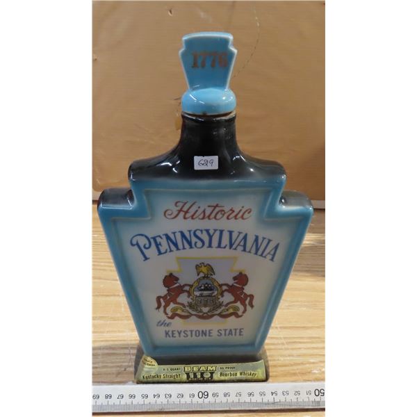 Vintage 1968 jim beam historic pennsy/venia the keystone state whisky decanter