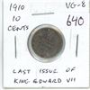 Image 1 : 1910 Canadian silver 10 cent coin