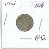 Image 1 : 1914 Canadian silver 10 cent coin