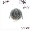Image 1 : 1916 Canadian silver 10 cent coin