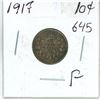 Image 1 : 1917 Canadian silver 10 cent coin