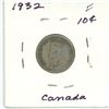 Image 2 : 1932 Canadian silver 10 cent coin