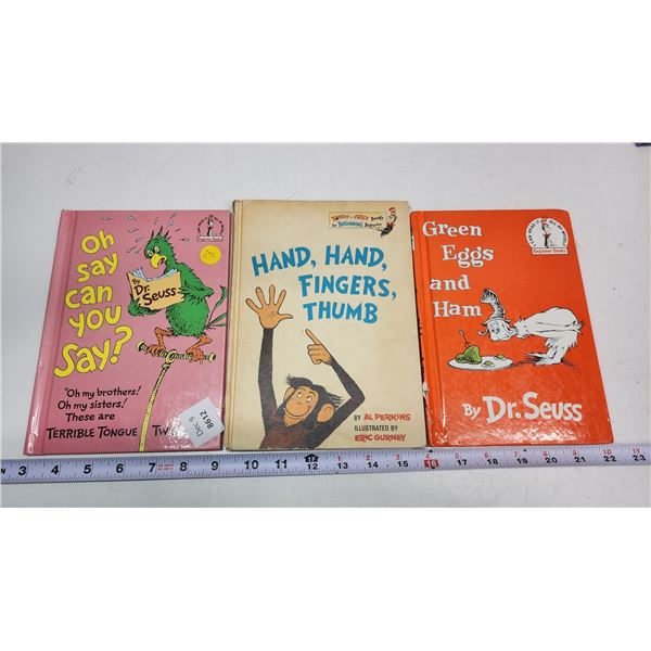 3 Vintage Dr. Seuss books -  Oh Say can you say? ,  Hand, hand, fingers, thumb , &  Green eggs and H