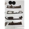 Image 2 : Collection of Antique ice skates and 2 hockey pucks