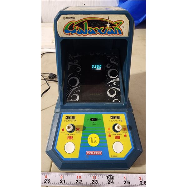  Coleco  Galaxian mini arcade, c/w power cord and is also battery powered - tested, works