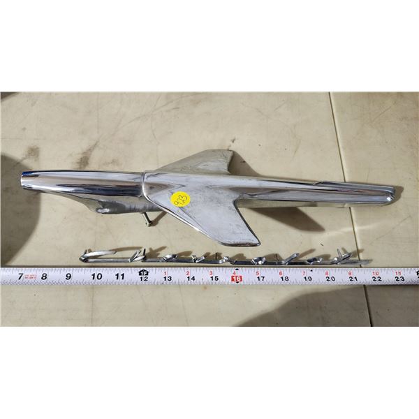 Vintage Chrome airplane, bullet nose hood ornament (16  long) - excellent condition & Chevrolet embl