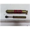 Image 1 : vintage brass fire extinguisher and air pump