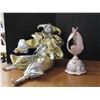 Image 4 : Assorted decorative items - porcelain figurines, jester doll, etc.