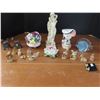 Image 1 : Collection of assorted figurines - fish, mouse, flowers, tea figures, etc.