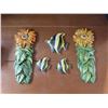 Image 2 : Chalkware items - sunflower and fish