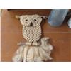 Image 3 : Decorative items - hanging owls, metal pitcher with grass (fake)