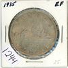 Image 1 : 1935 Canadian silver voyageur 1 dollar coin