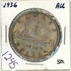 Image 1 : 1936 Canadian silver voyageur 1 dollar coin