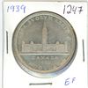 Image 1 : 1939 Canadian silver "Parliament" 1 dollar coin