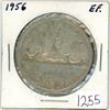 Image 1 : 1956 Canadian silver voyageur 1 dollar coin