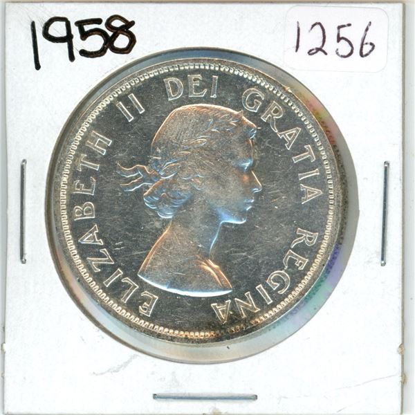 1858-1958 Canadian silver  British Colombia  1 dollar coin