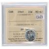 Image 1 : 1949 Canadian graded silver 10 cent coin - ICCS - MS63