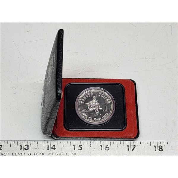 1875-1975 Calgary, Canadian silver dollar, in black clamshell case