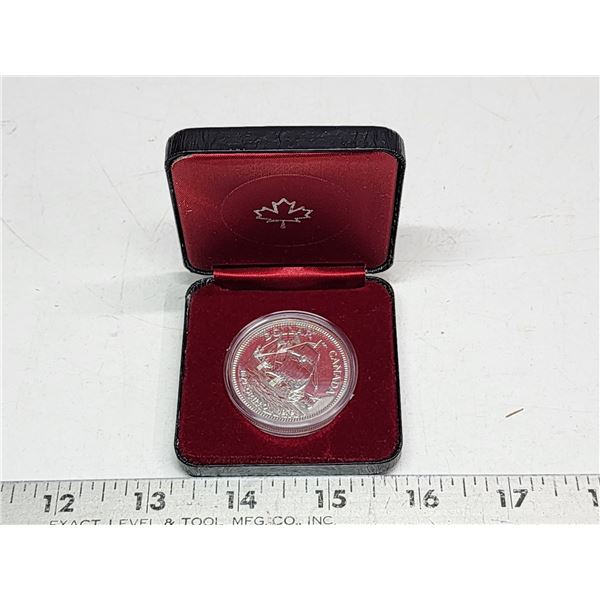 1679-1979 "Griffon", Canadian silver dollar - in black clamshell case