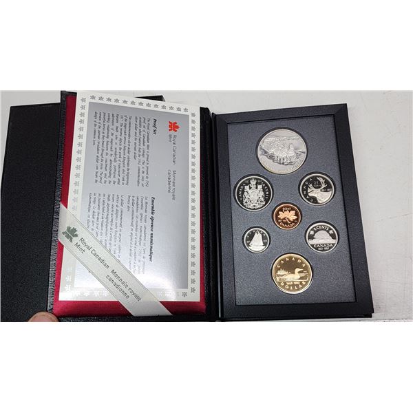 1992 Canadian double dollar 7 coin proof set - Stagecoach silver dollar - in case