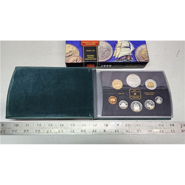 1999 Canadian 8 coin proof set - Charlotte Islands silver dollar - in case