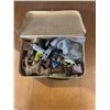 Image 1 : Box Vintage toy parts, wheels, tin horses,etc