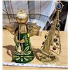 Image 1 : Painted metal Christmas figurines - Angel and Christmas tree
