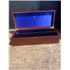 Image 2 : Lighthouse disply boxes coin case for 50 certifief coins in slabs Mahogany wood grain