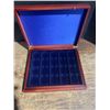 Image 3 : Trio de Luxe wooden boxes with Mahogany finish 3 trays holds 60 coins 50mmx50mm