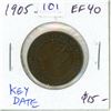 Image 1 : 1905 Canadian Large Cent. Edward VII. EF-40. Has all 8 pearls. Key Date.