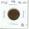 Image 1 : 1933 Canadian Small Cent. George V. AU-50.