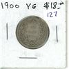 Image 1 : 1900 Canadian Victorian Silver 25 Cents. VG-8.