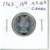 Image 1 : 1963 Canadian Silver 25 Cents. MS-63 with Cameo. Bright White.