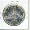 Image 2 : 1966 Large Beads Canadian Silver Dollar. MS-63 with Cameo. Bright White.