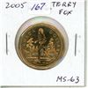 Image 1 : 2005 Terry Fox Loonie Dollar. MS-63 from an original Royal Canadian Mint roll.