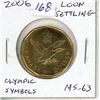 Image 1 : 2006 Loon Settling Loonie Dollar. Olympic symbols. MS-63 from an original Royal Canadian Mint roll.